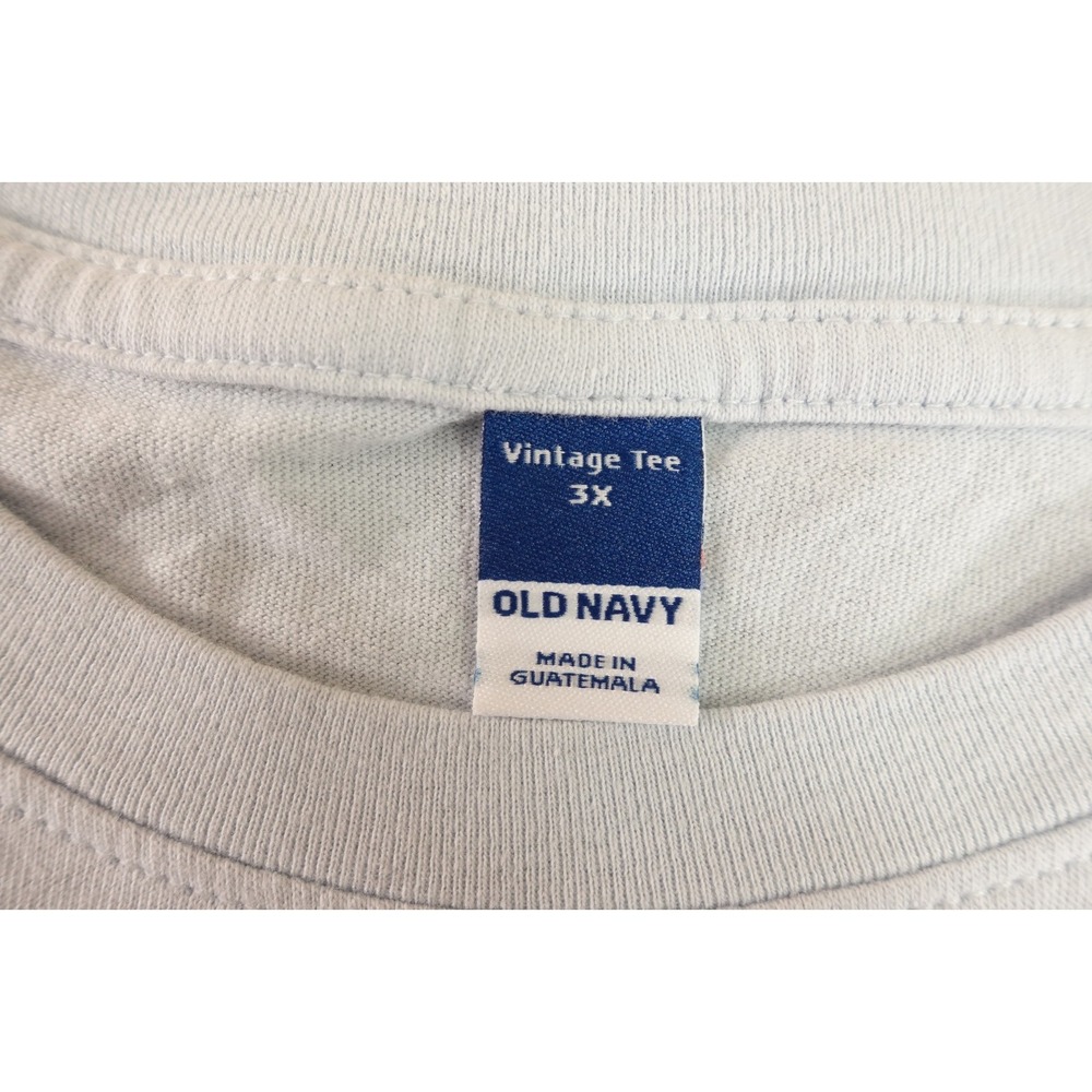 Old Navy Womens 3X Light Blue Oversized Crew Neck Long Sleeve Vintage Tee NWT - Picture 2 of 11
